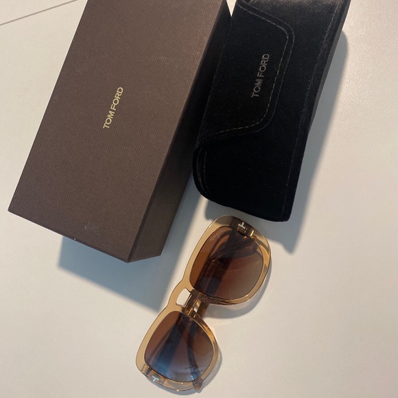 Tom Ford 56mm gradient light brown aviators main image 11